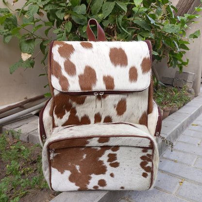 Speckled Cowhide Mommy Backpack Leather Diaper Bag
