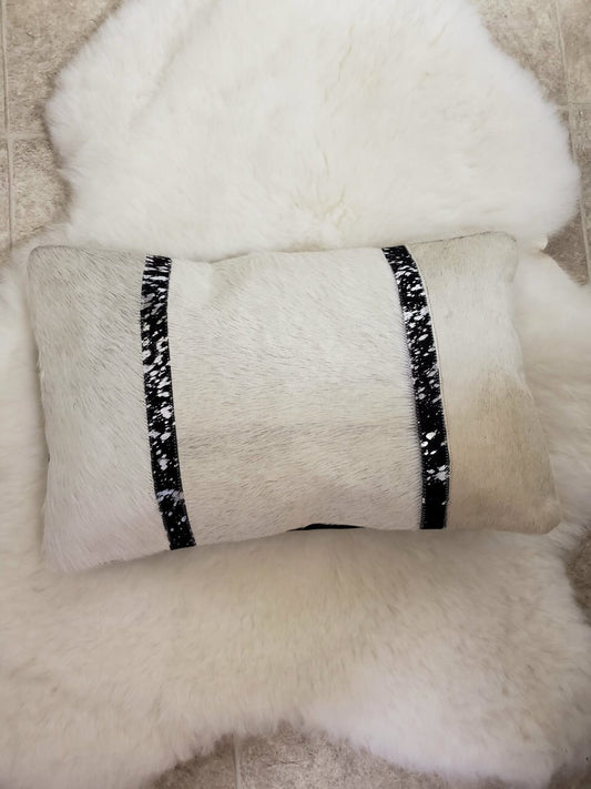 Gorgeous hand crafted rectangle cowhide cushion cover Canada.