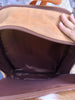 Mini Cowhide Backpack Brown White Leather Purse Bag