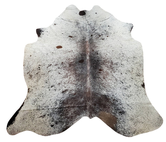 A beautiful real cowhide, best of the best, Brazilian with rich brown shade with some black and white, making it one of its kind salt and pepper. 
