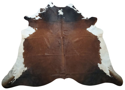 Tricolor Brindle Cowhide Rug 7ft x 6.8ft