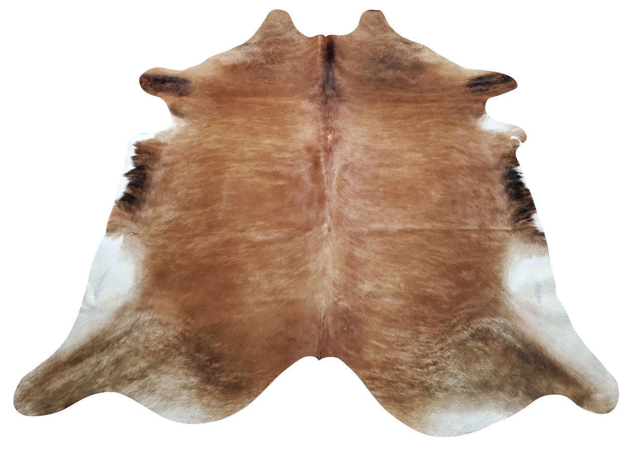 Beautiful brown cowhide rug and so soft and fluffy! so worth the money and it’s nice to have something hand finished. 