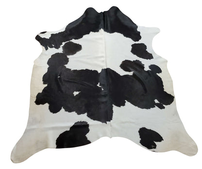 Black White Cowhide Rug 6.5ft x 6ft