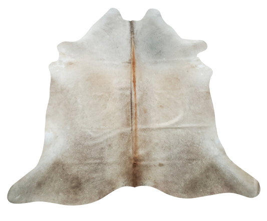 in search of layering your living room, our light natural cowhide rug is large and a mix of mostly white with grey.