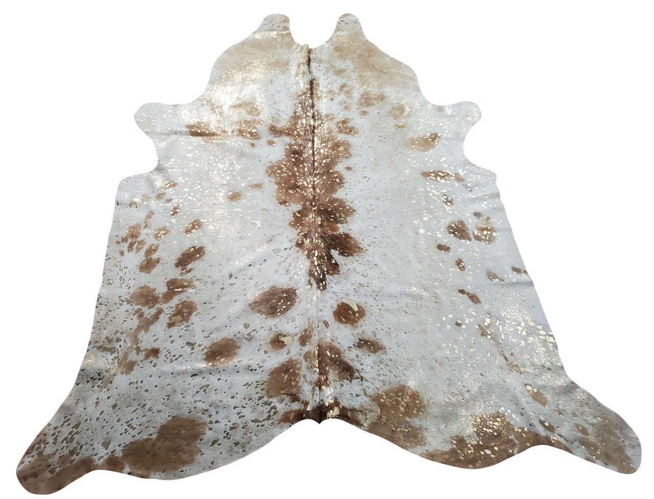A stunning metallic cowhide rug that will make your room look more cosiers and welcoming, these full hides are one of a kind.
