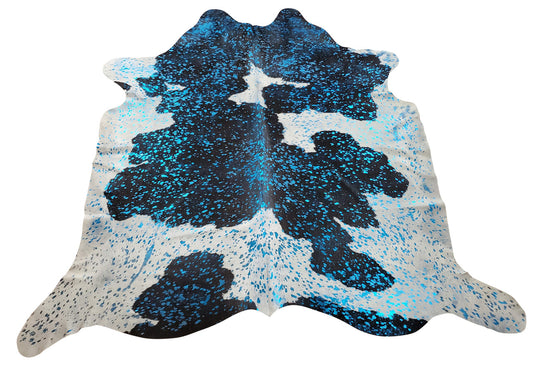 You will love this stunning cowhide rug, its perfect size, metallic blue is amazing and shipping is fast all over Canada. 
