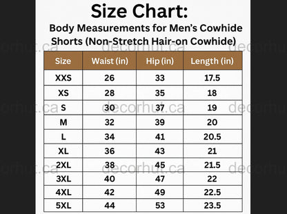 Cowhide cow print leather shorts men