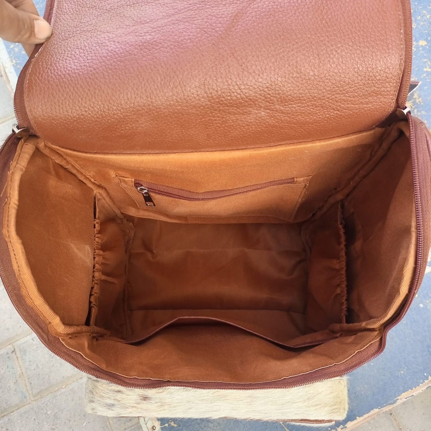 Speckled Cowhide Mommy Backpack Leather Diaper Bag