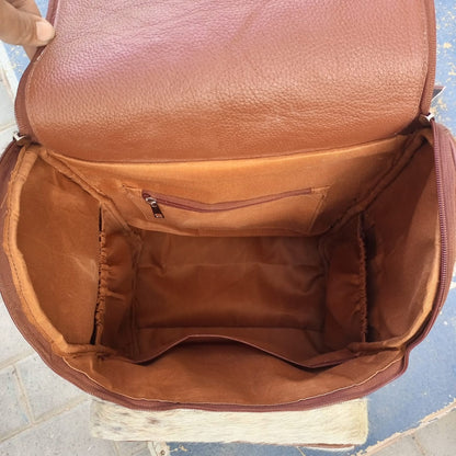 Speckled Cowhide Mommy Backpack Leather Diaper Bag