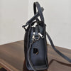 Black cowhide pony hair leather tote crossbody bag