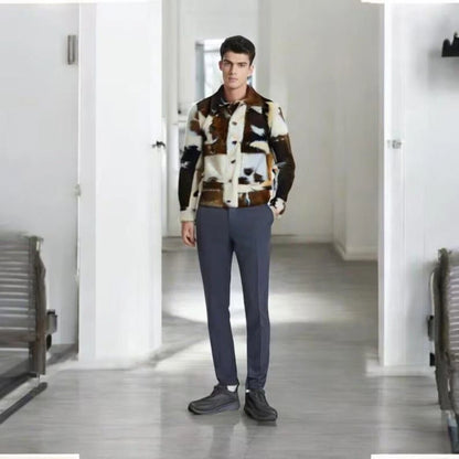 Cowhide Jackets Brown White Hair-On Western Coat