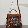 Cowhide leather tote shoulder bag