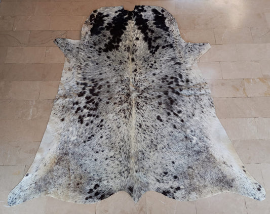 Cowhide Rug Small Black White Speckled 5ft x 5ft