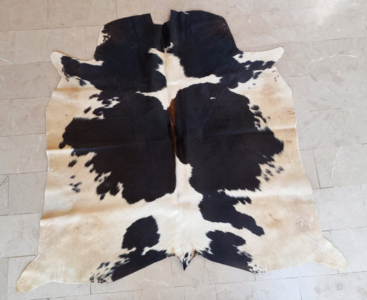 Black White Brown Mini Cowhide Rugs 3.4ft x 3.8ft