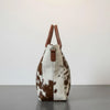 Western cowhide hair on leather tote bag