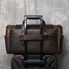 Mens crazy horse leather travel duffle bag