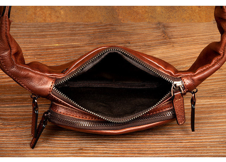 Retro Vegetable Genuine Leather Chest Bag