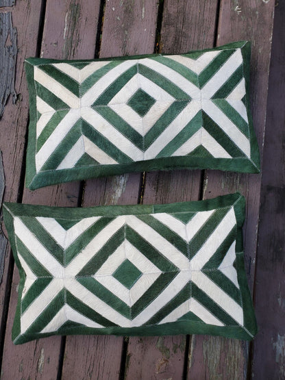 Dyed Patchwork Cowhide Cushion Cover