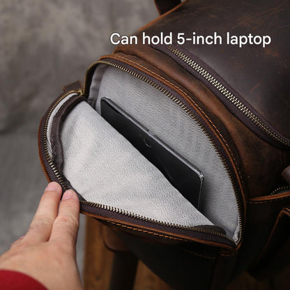 Mens crazy horse leather travel duffle bag