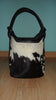 Black And White Cowhide Bucket Bag Free Shipping