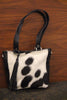 Cowhide fur bag handmade in black and white