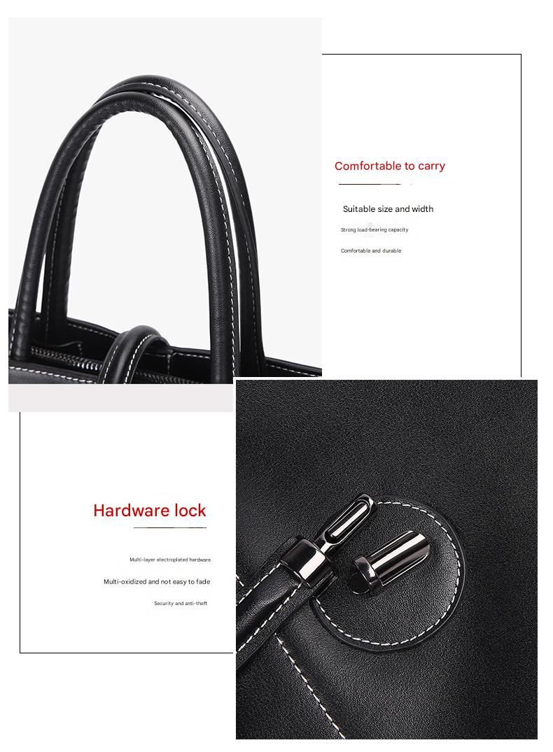 Leather tote bag for women with crossbody strap