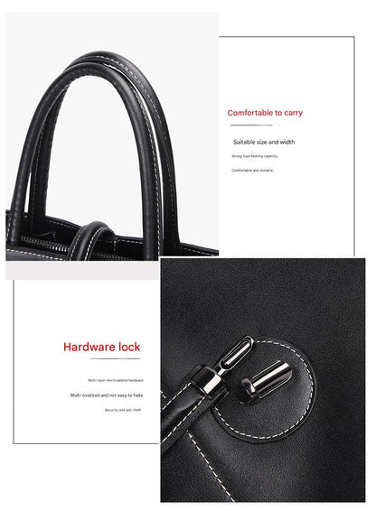 Leather tote bag for women with crossbody strap