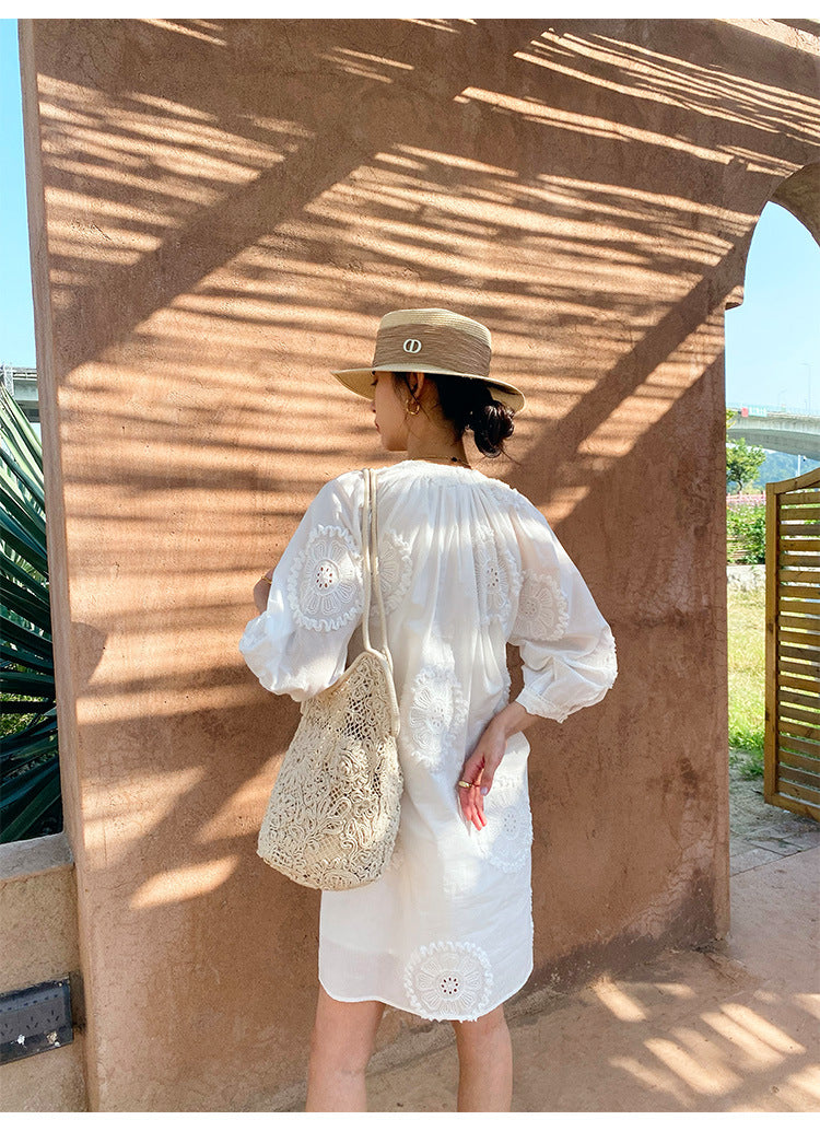 Women Summer Dresses White French Vacation Dress