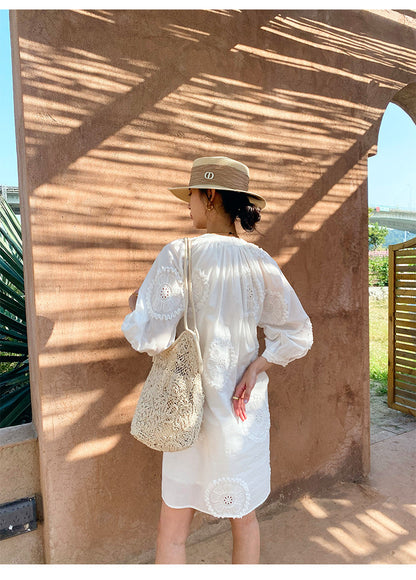 Women Summer Dresses White French Vacation Dress