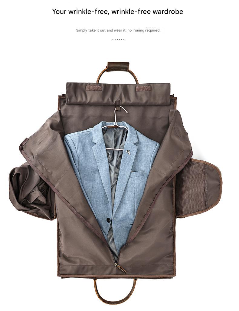 Leather trolley duffle bag for men travel