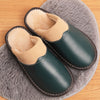 Women's Leather House Shoes with Plush Lining