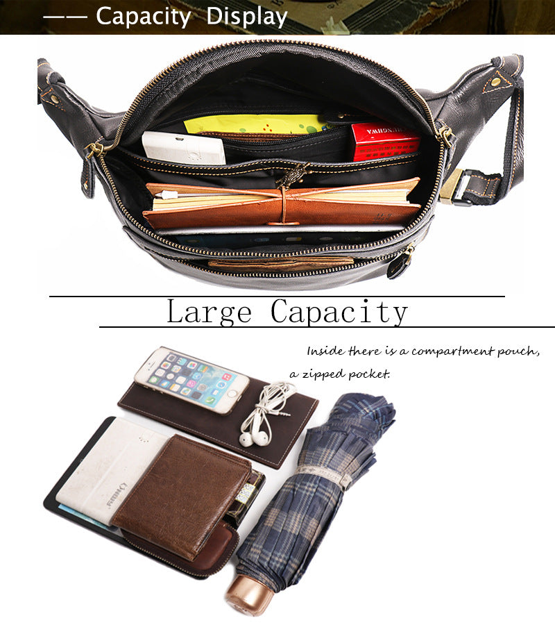 Men's Genuine Leather Crossbody Sling Bag