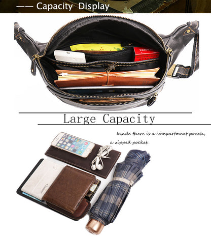 Men's Genuine Leather Crossbody Sling Bag