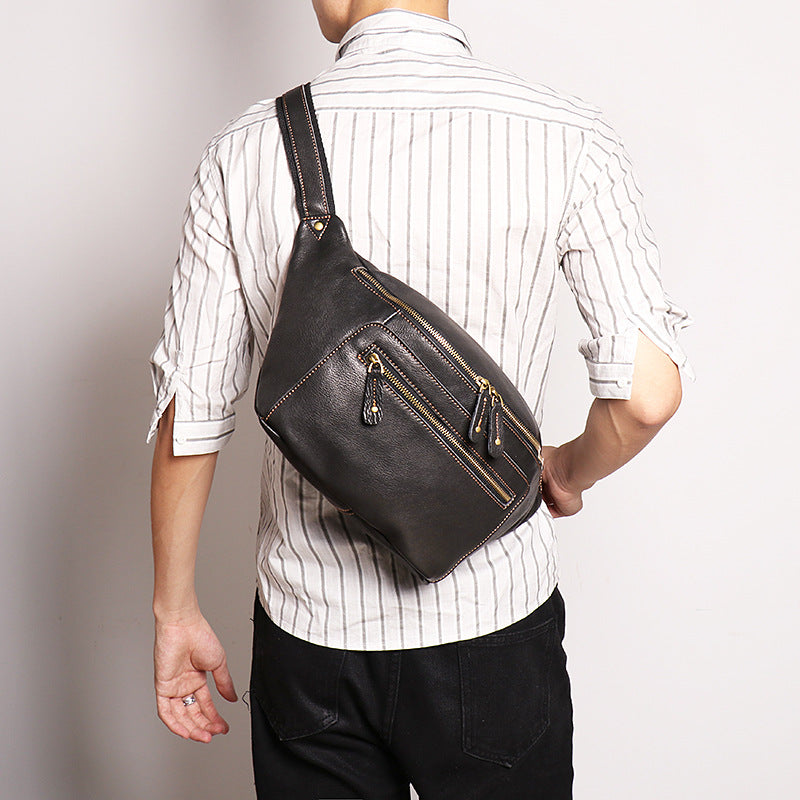 Men's Genuine Leather Crossbody Sling Bag