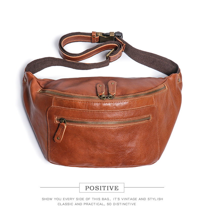 Men's Genuine Leather Crossbody Sling Bag