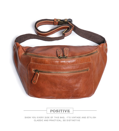 Men's Genuine Leather Crossbody Sling Bag