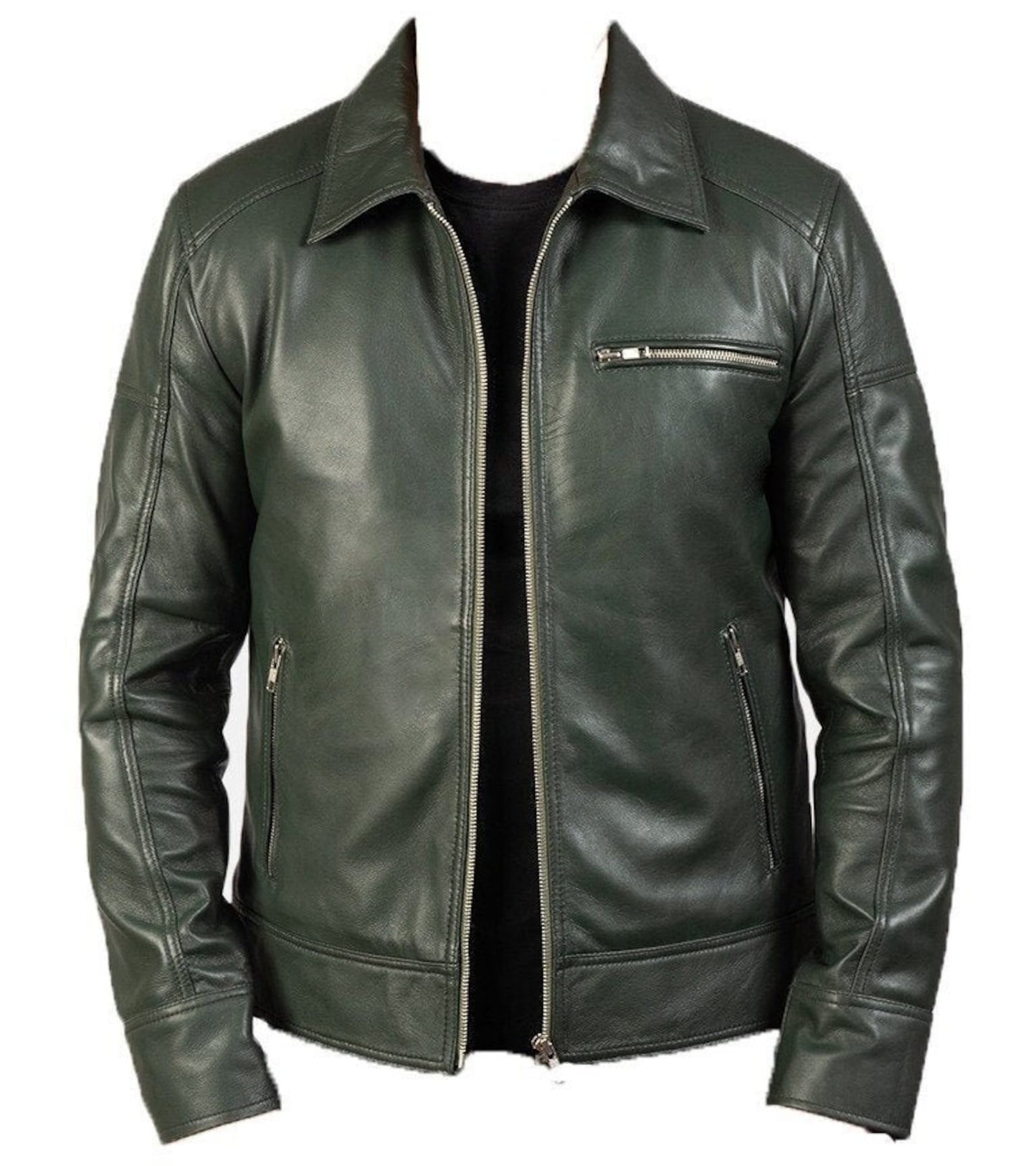 Men's Green Leather Jacket