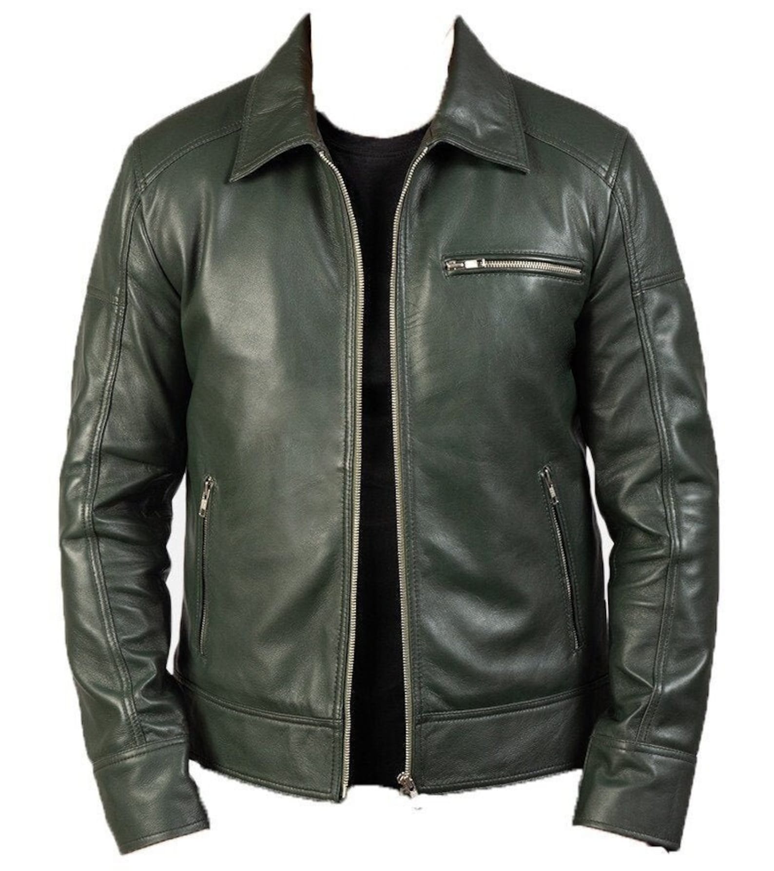 Men's Green Leather Jacket