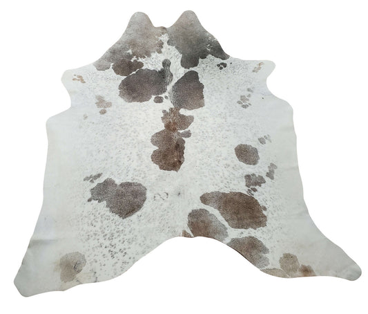A small Brazilian grey white cowhide rug with stunning pattern and exotic markings will transform the way your room looks and feel, very soft and smooth. 

