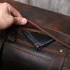 Mens crazy horse leather travel duffle bag