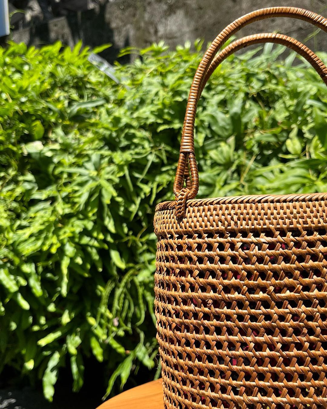 Designer Rattan Bucket Bag