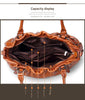 Women Genuine Leather Pleated Shoulder Bag
