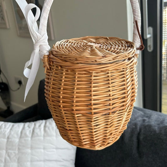 Rattan Picnic Bag With Lid