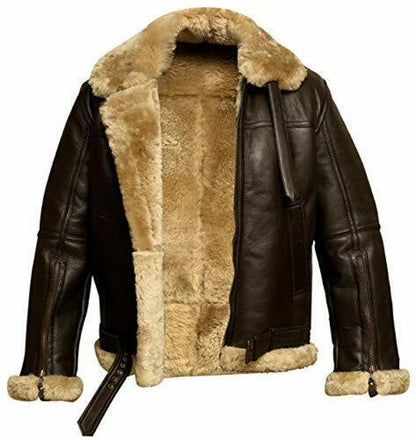 Bomber Aviator Style Leather Jacket