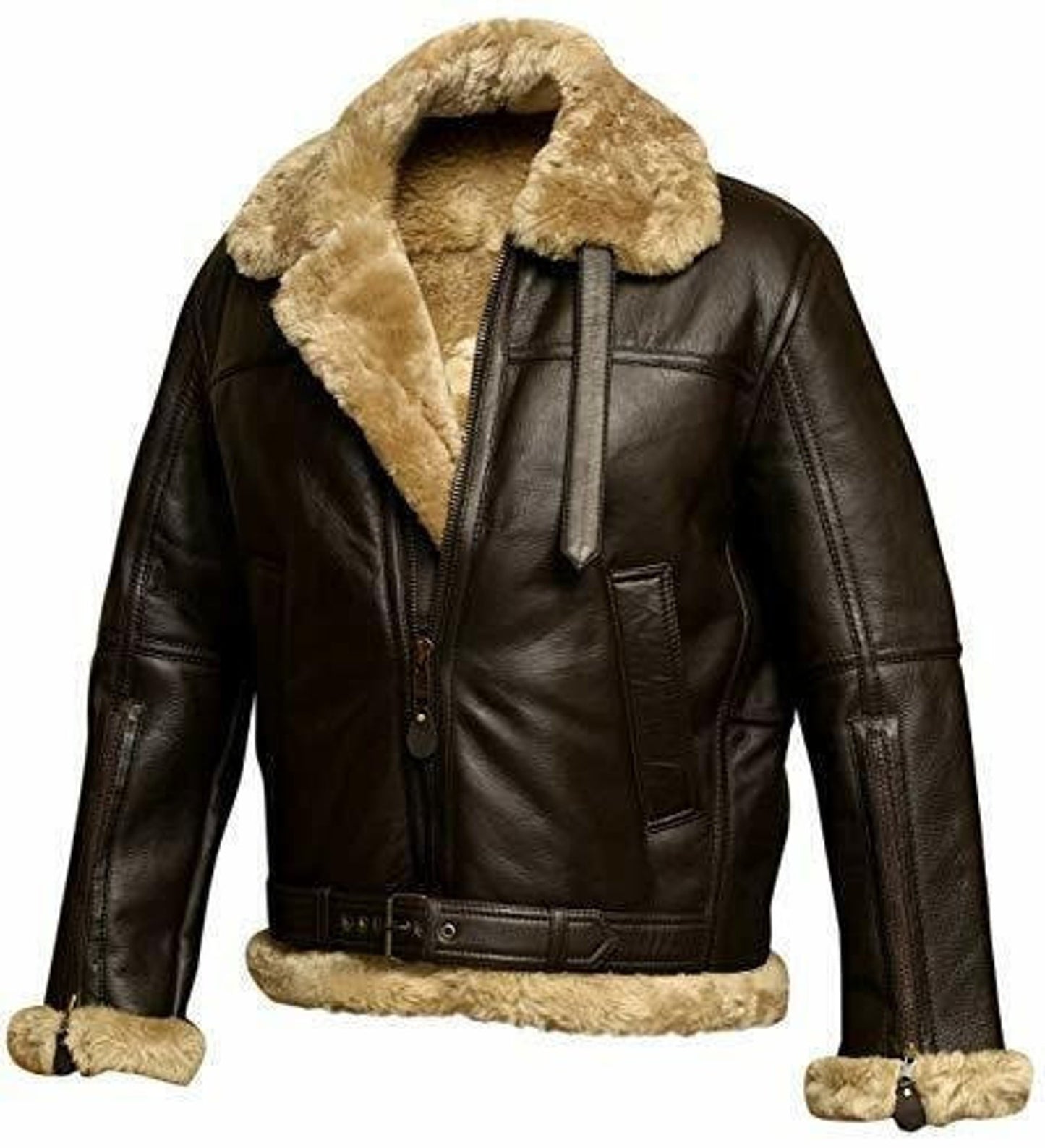 Bomber Aviator Style Leather Jacket