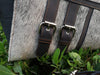 Grey hair on cowhide shoulder bag