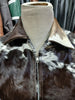 cowhide jacket women brown white hair on cow hide jacket