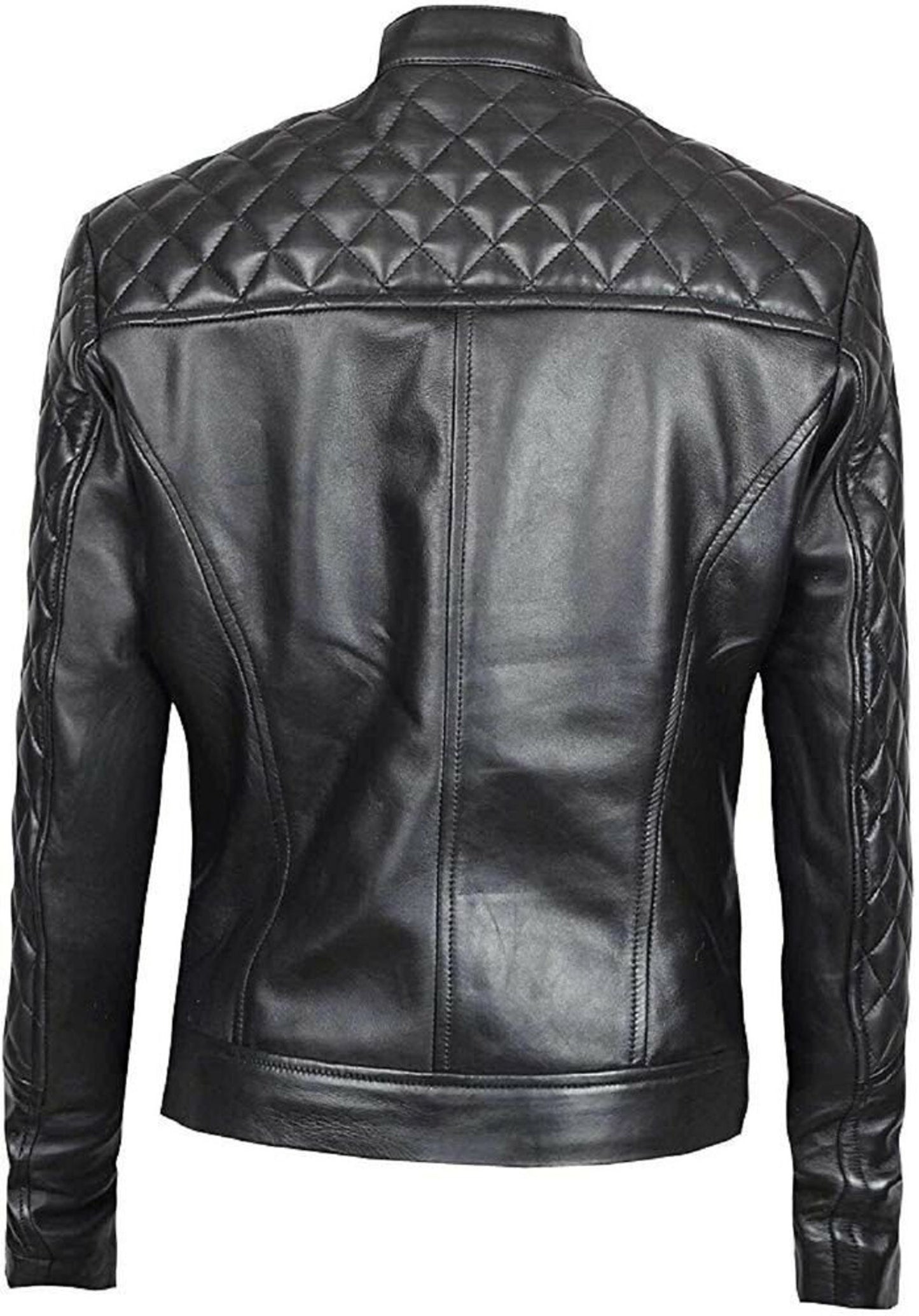 Black Leather Jacket Slim Fit Women