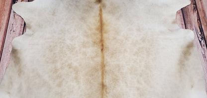 Genuine Beige White Cowhide Rug 6.6ft x 6ft