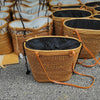 Large Handwoven Rattan Tote Purse For Summer Beach